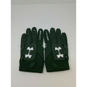 New Under Armour Men's Green/Green/White Spotlight WR Football Gloves - Size L